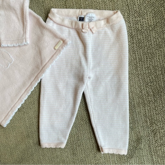 🐰JANIE and JACK BABY LIGHT PINK 2pc. BUNNY SWEATER SET - Picture 4 of 9